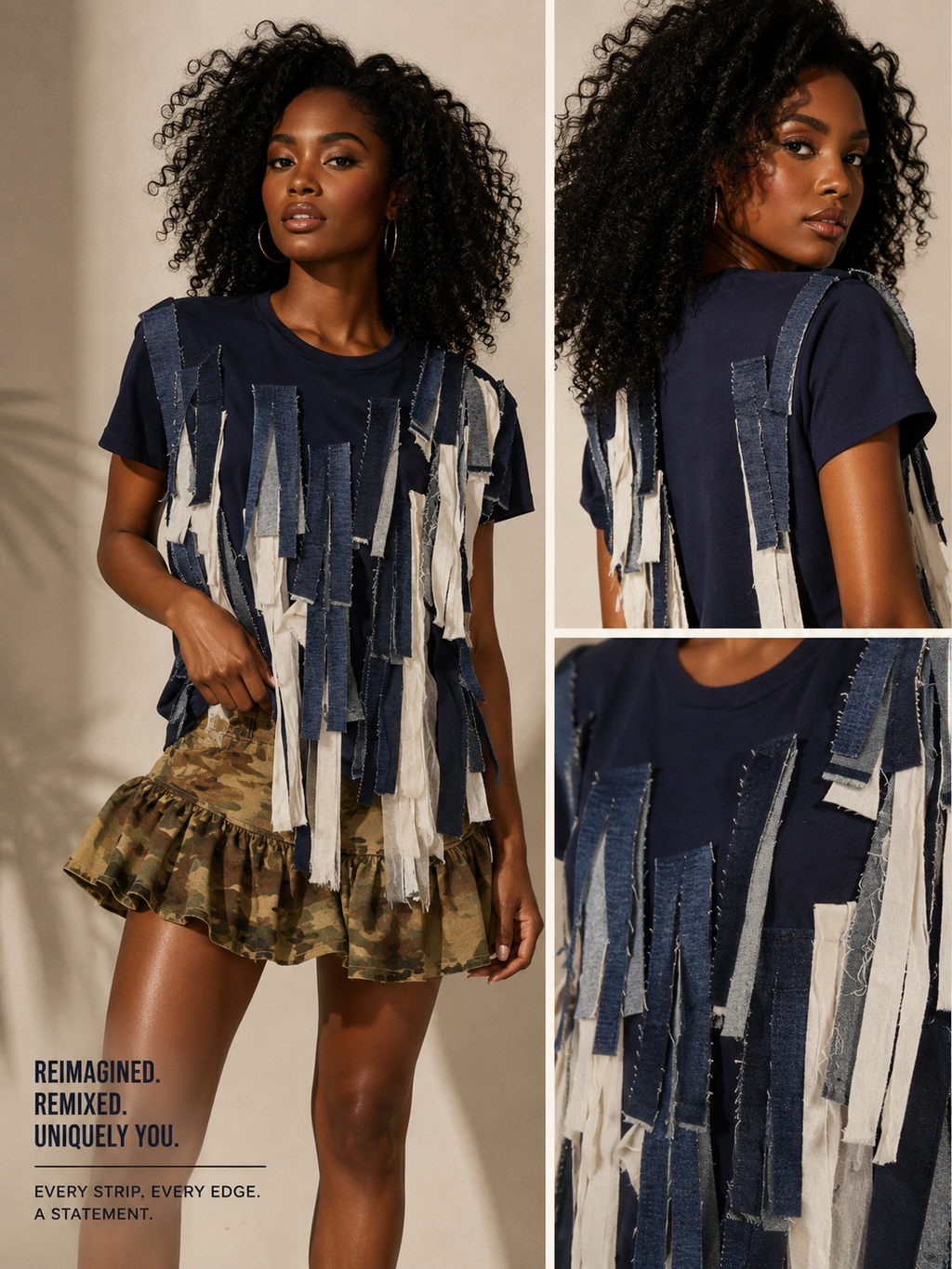Erin Denim Shredded Top