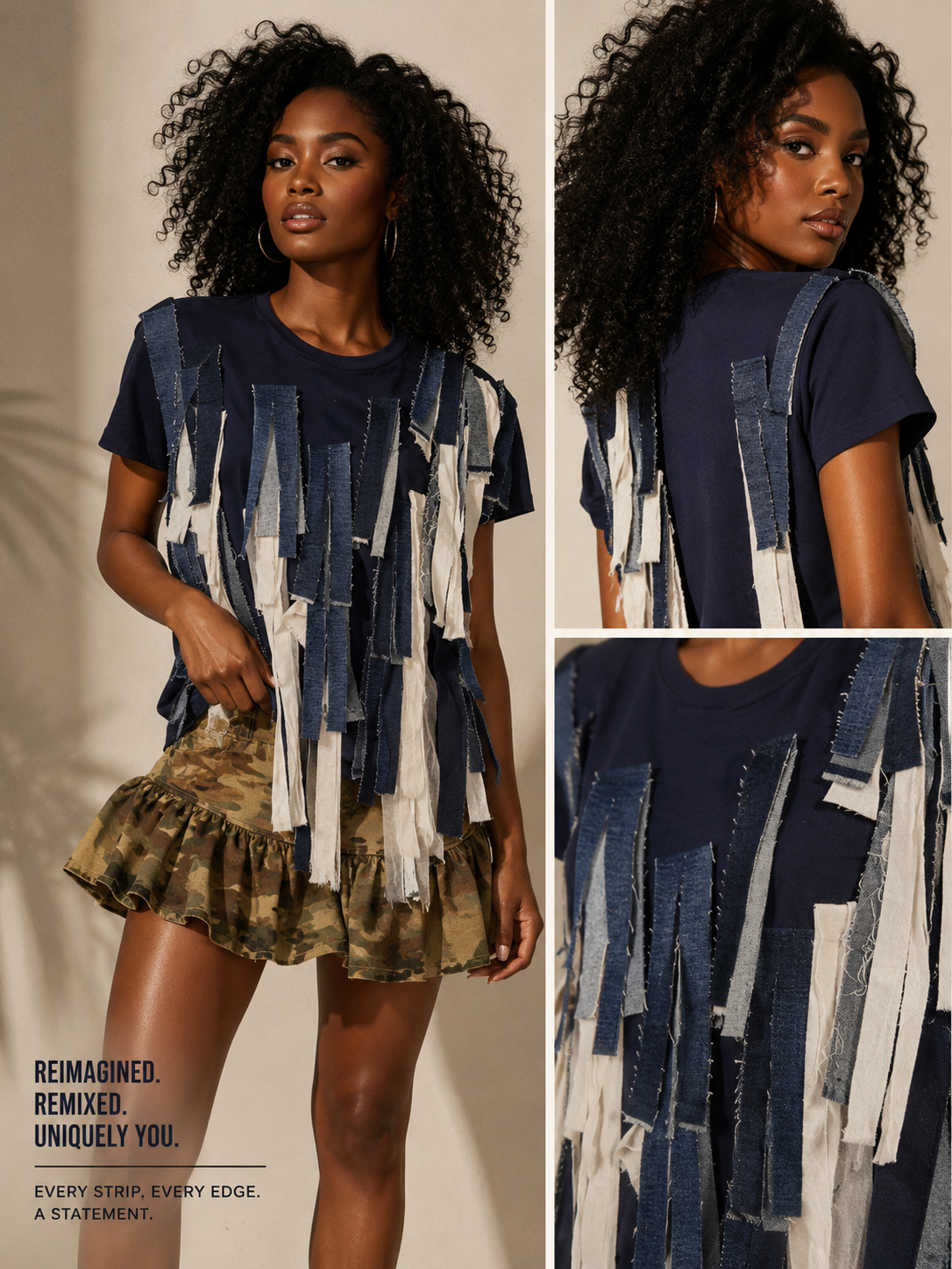 Erin Denim Shredded Top